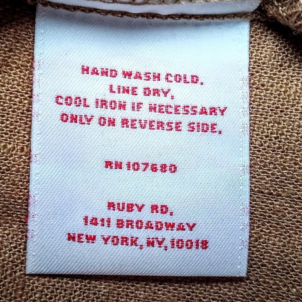 Ruby Rd. Shimmery Gold Tan Linen Button-Down Vest - image 6